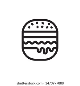 flat line hamburger icon. Logo element illustration. hamburger design. vector eps 10 . hamburger concept. Can be used in web and mobile . 
