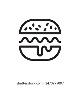 flat line hamburger icon. Logo element illustration. hamburger design. vector eps 10 . hamburger concept. Can be used in web and mobile . 