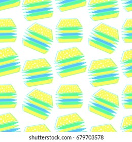 flat line hamburger pattern vector