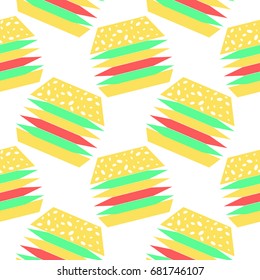 flat line hamburger pattern vector