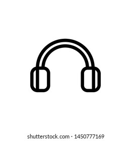 flat line head phone icon symbol sign, logo template, vector, eps 10