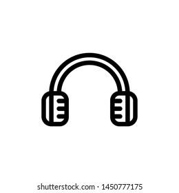 flat line head phone icon symbol sign, logo template, vector, eps 10