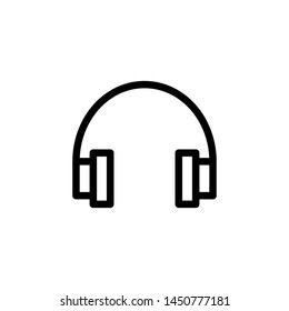 flat line head phone icon symbol sign, logo template, vector, eps 10