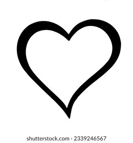 Flat line heart icon vector illustration