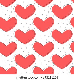 flat line heart pattern vector