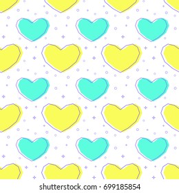 flat line heart pattern vector
