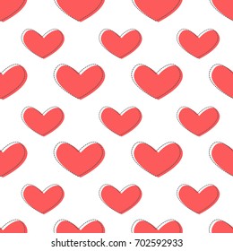 flat line heart pattern vector
