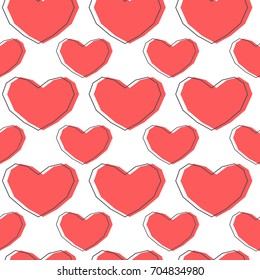 flat line heart pattern vector
