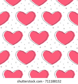 flat line heart pattern vector
