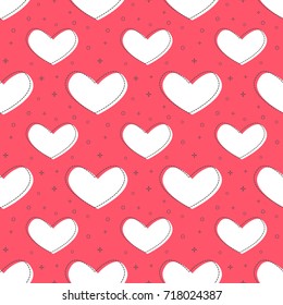 flat line heart pattern vector
