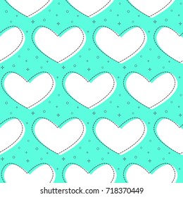 flat line heart pattern vector
