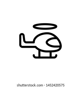 flat line helicopter icon symbol sign, logo template, vector, eps 10