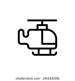 flat line helicopter icon symbol sign, logo template, vector, eps 10