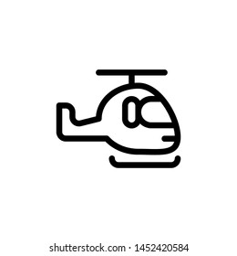 flat line helicopter icon symbol sign, logo template, vector, eps 10