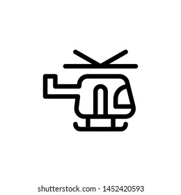 flat line helicopter icon symbol sign, logo template, vector, eps 10