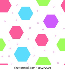 flat line hexagon pattern vector