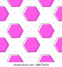 flat line hexagon pattern vector