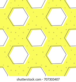 flat line hexagon pattern vector
