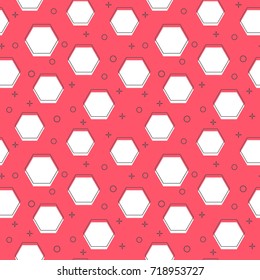 flat line hexagon pattern vector
