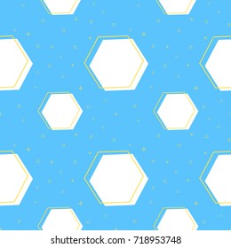 flat line hexagon pattern vector
