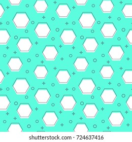 flat line hexagon pattern vector
