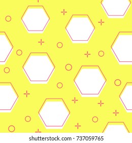 flat line hexagon pattern vector
