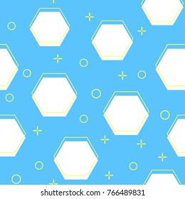 flat line hexagon pattern vector
