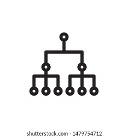 flat line hierarchy icon. Logo element illustration. hierarchy design. vector eps 10 . hierarchy concept. Can be used in web and mobile . thickness can be adjusted