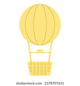 Flat line hot air balloon. Vector illustration with travel theme and flat line vector style.
