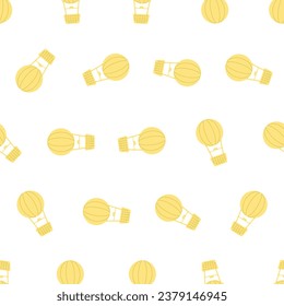 Patrón sin soldadura de globo de aire caliente de línea plana. Adecuado para fondos, papel pintado, telas, textiles, papel de envoltura, materiales impresos y muchos más.
