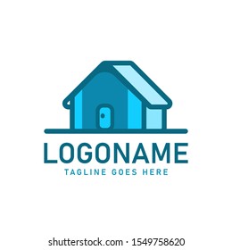 flat line house logo illustration for real estate, Vila or hotel or guest house, vector graphic template with editable eps 10 file