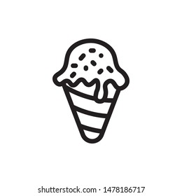 flat line ice cream icon. Logo element illustration. ice cream design. vector eps 10 . ice cream concept. Can be used in web and mobile . editable line stroke thickness