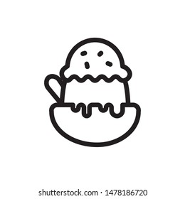 flat line ice cream icon. Logo element illustration. ice cream design. vector eps 10 . ice cream concept. Can be used in web and mobile . editable line stroke thickness