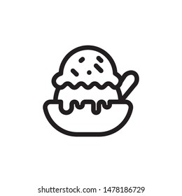 flat line ice cream icon. Logo element illustration. ice cream design. vector eps 10 . ice cream concept. Can be used in web and mobile . editable line stroke thickness