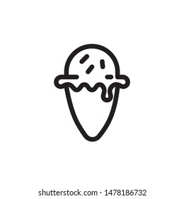 flat line ice cream icon. Logo element illustration. ice cream design. vector eps 10 . ice cream concept. Can be used in web and mobile . editable line stroke thickness