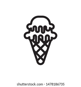 flat line ice cream icon. Logo element illustration. ice cream design. vector eps 10 . ice cream concept. Can be used in web and mobile . editable line stroke thickness