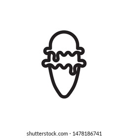 flat line ice cream icon. Logo element illustration. ice cream design. vector eps 10 . ice cream concept. Can be used in web and mobile . editable line stroke thickness
