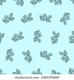 Patrón sin fisuras de zapatos de patinaje sobre hielo de línea plana. Adecuado para fondos, papel pintado, telas, textiles, papel de envoltura, materiales impresos y muchos más. Vector modificable.