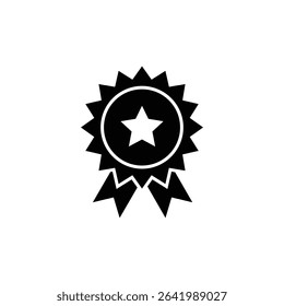 Flat Line Icon of Badge Representing Reward System, Membership Mark, Official Verification, and Honor Tags for Profiles and Dashboards