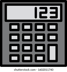 flat line icon of calculation in vector design