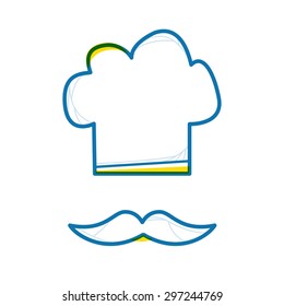 flat line icon of chef