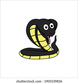 Flat Line Icon Cobra Animal Design