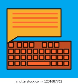 Flat line icon concept of New Email, Inbox message, sms. Mail notification, sending messages.