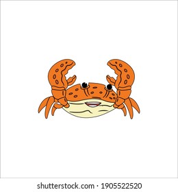 Flat Line Icon Crab Animal Design