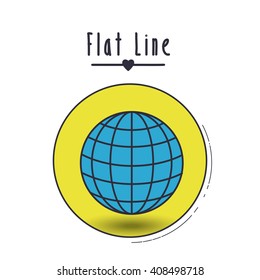 flat line icon design