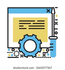 design de vetor de desenvolvimento de ícone de linha plana