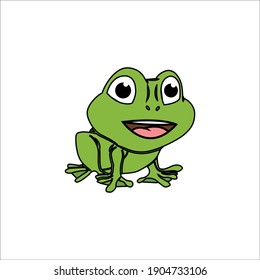 Flat Line Icon Frog Animal Design