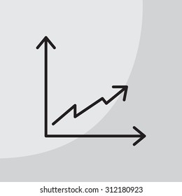 Flat line icon of graph