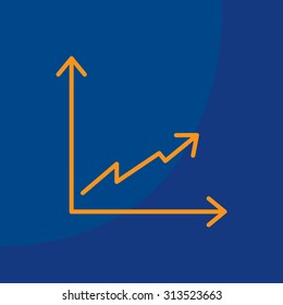 Flat line icon of graph