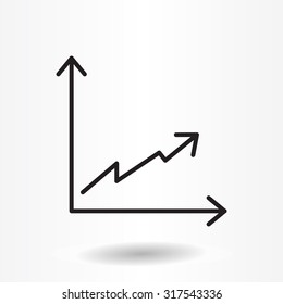 Flat line icon of graph